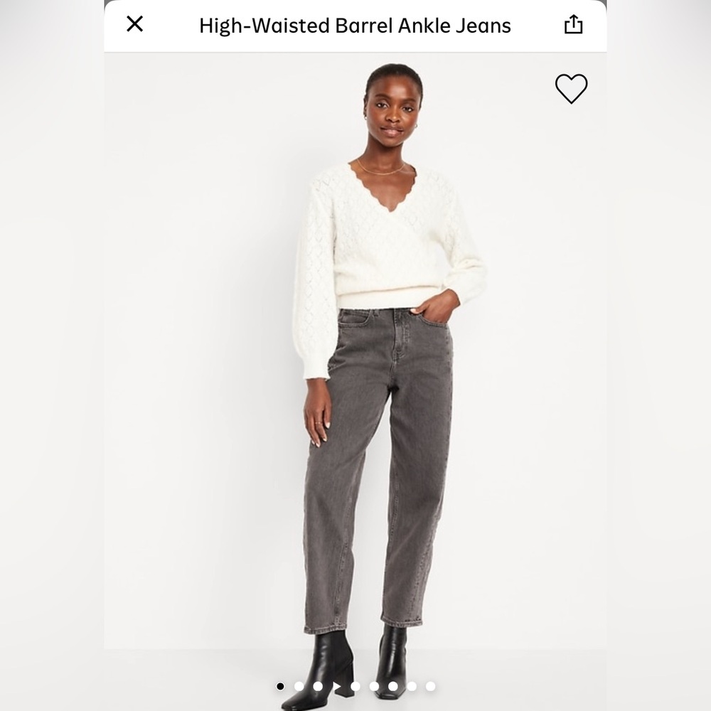 Old Navy Gray Barrel Leg Ankle Women's Jeans
